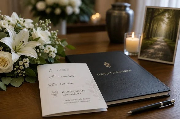 Materiais para organização personalizada de uma cerimónia fúnebre